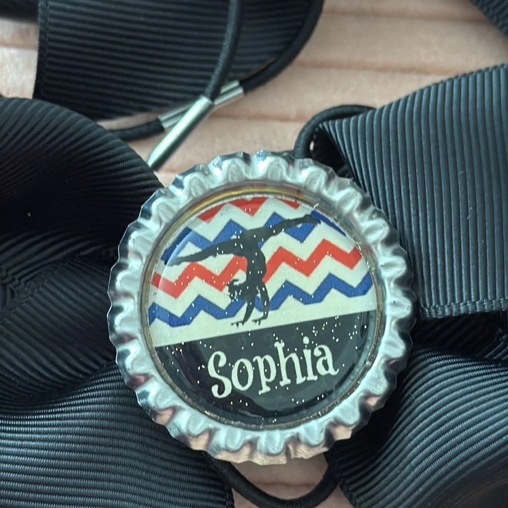 Black Hair Bows with Personalized Design
